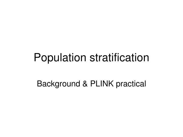 population stratification