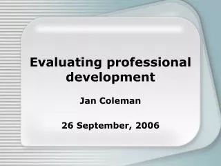 Evaluating professional development
