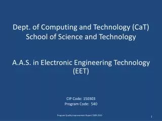 Dept. of Computing and Technology (CaT) School of Science and Technology