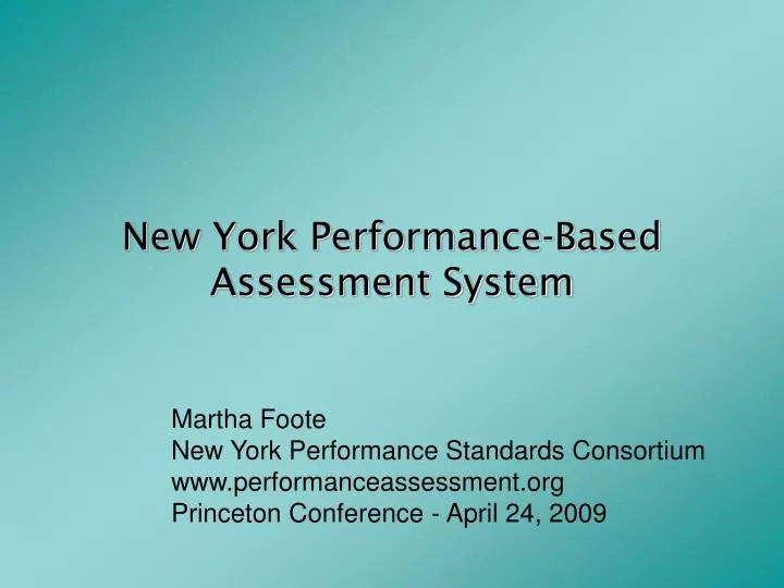new york performance based assessment system
