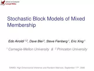 Stochastic Block Models of Mixed Membership