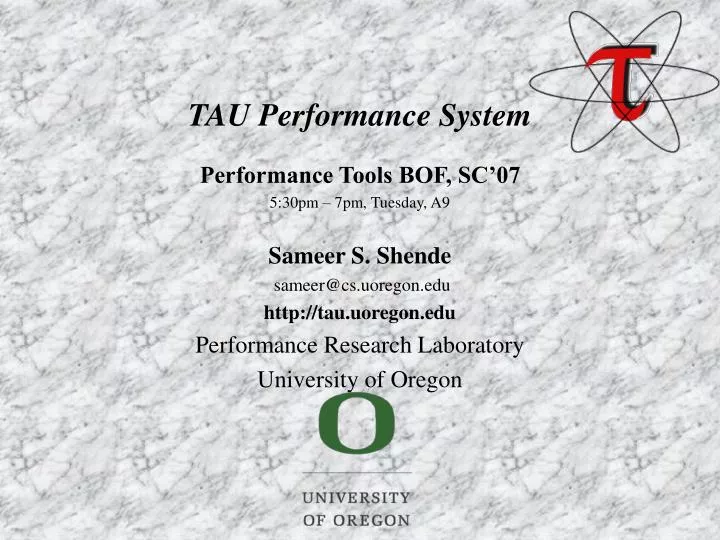 tau performance system