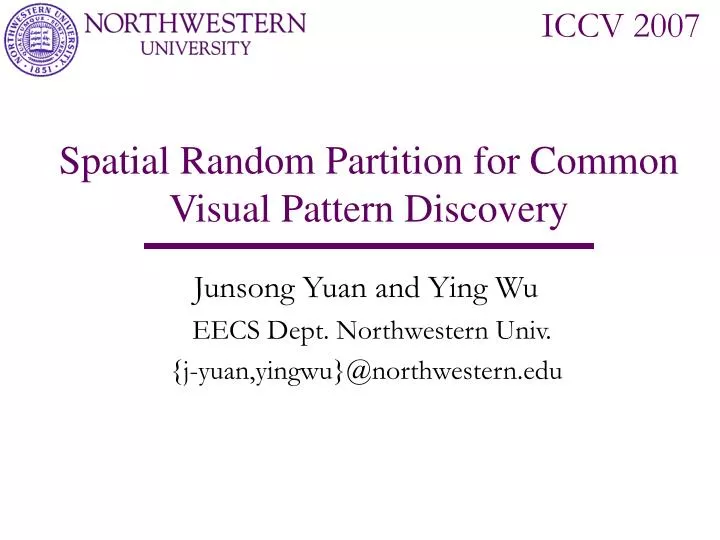 spatial random partition for common visual pattern discovery