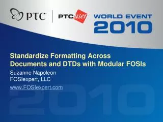 Standardize Formatting Across Documents and DTDs with Modular FOSIs
