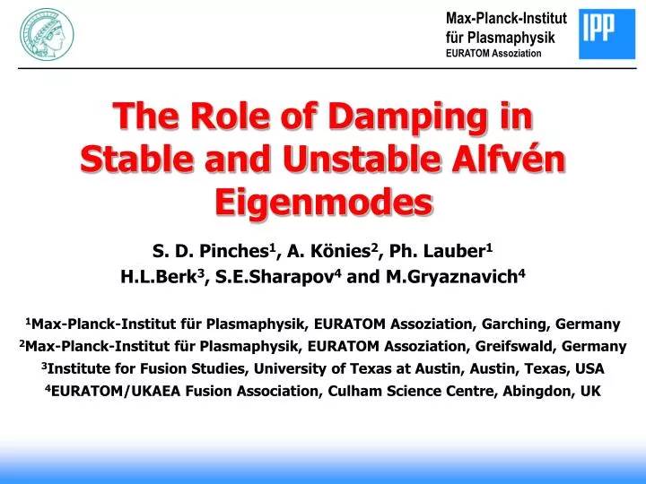 the role of damping in stable and unstable alfv n eigenmodes