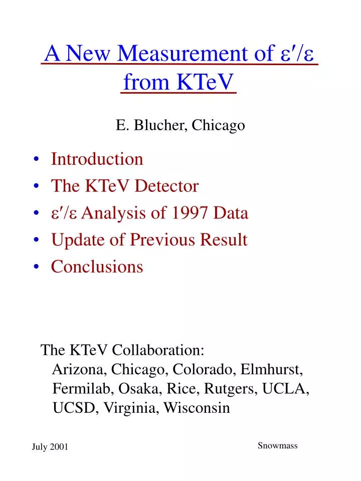 a new measurement of from ktev