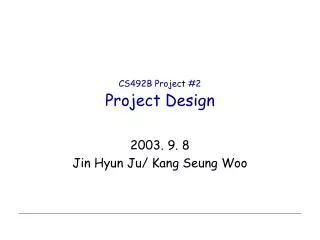CS492B Project #2 Project Design