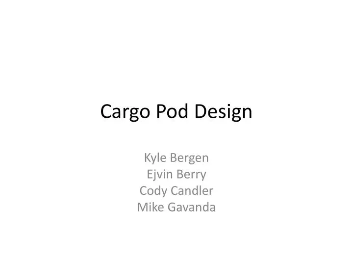 cargo pod design