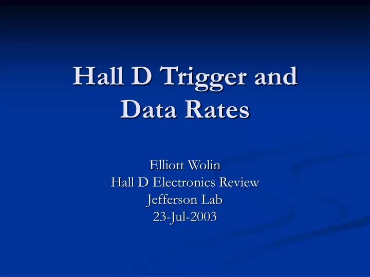 hall d trigger and data rates