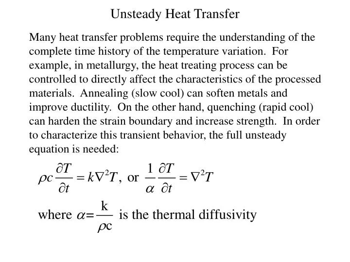 unsteady heat transfer