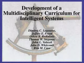 Development of a Multidisciplinary Curriculum for Intelligent Systems