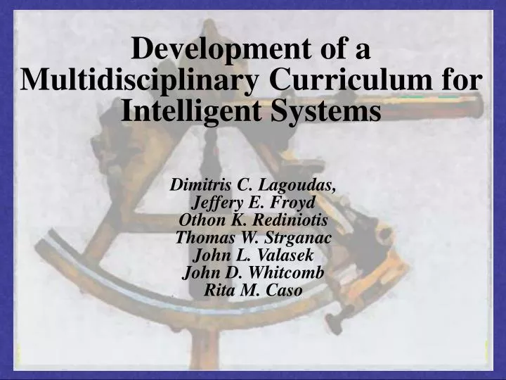 development of a multidisciplinary curriculum for intelligent systems