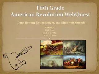 Fifth Grade American Revolution WebQuest