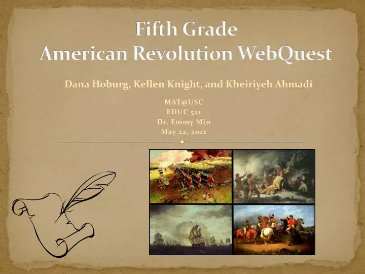 fifth grade american revolution webquest