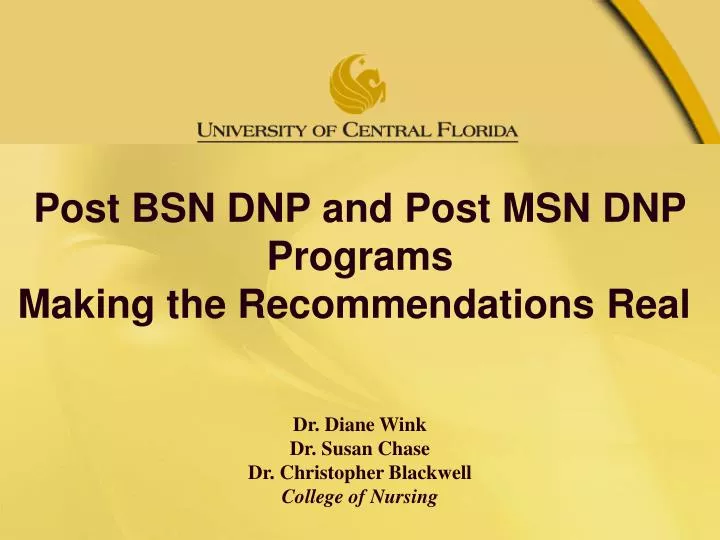 post bsn dnp and post msn dnp programs making the recommendations real