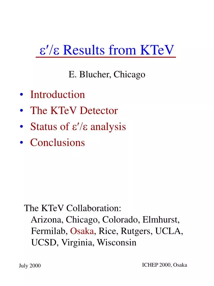 results from ktev