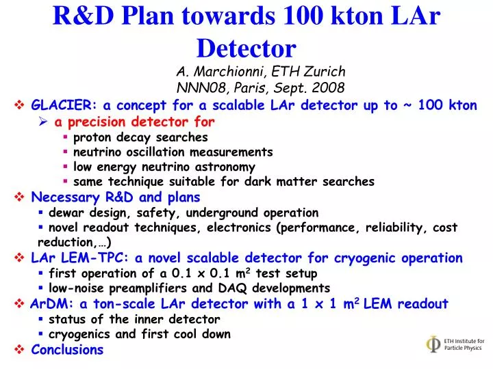 r d plan towards 100 kton lar detector