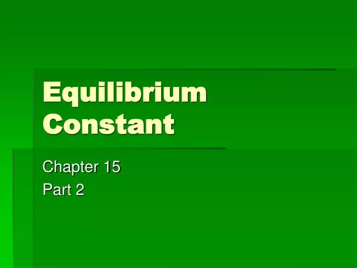 equilibrium constant