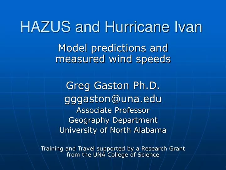 hazus and hurricane ivan