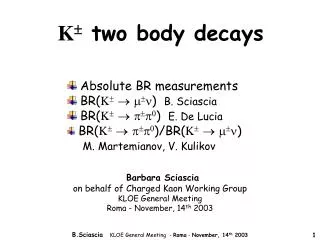 K  two body decays