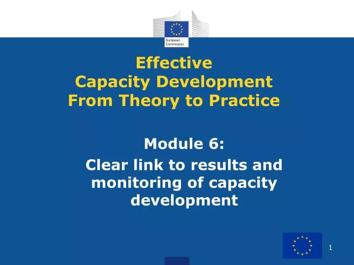 module 6 clear link to results and monitoring of capacity development