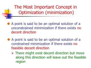 The Most Important Concept in Optimization (minimization)