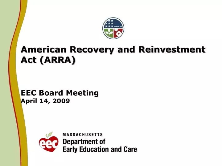 american recovery and reinvestment act arra eec board meeting april 14 2009