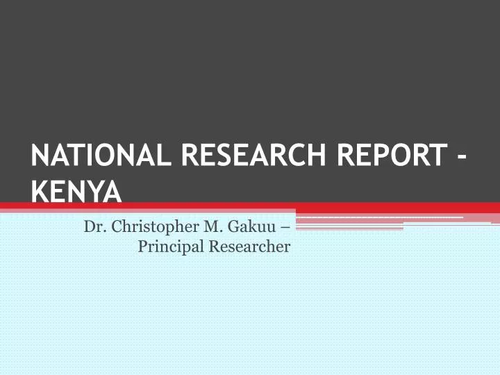 national research report kenya