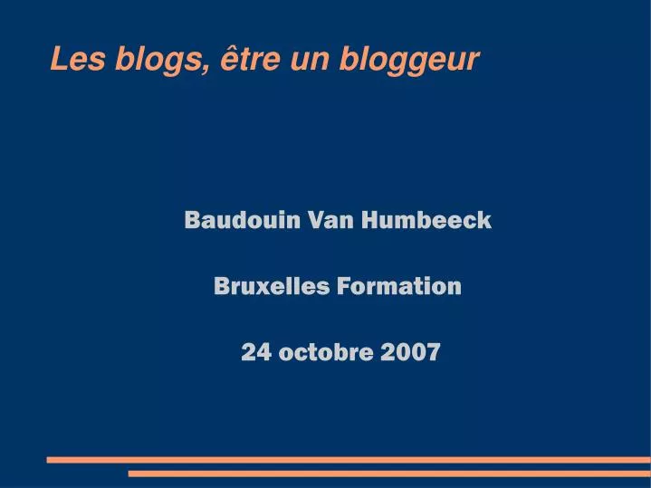 baudouin van humbeeck bruxelles formation 24 octobre 2007