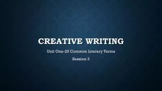 Creative Writing