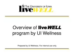 Overview of live WELL program by UI Wellness