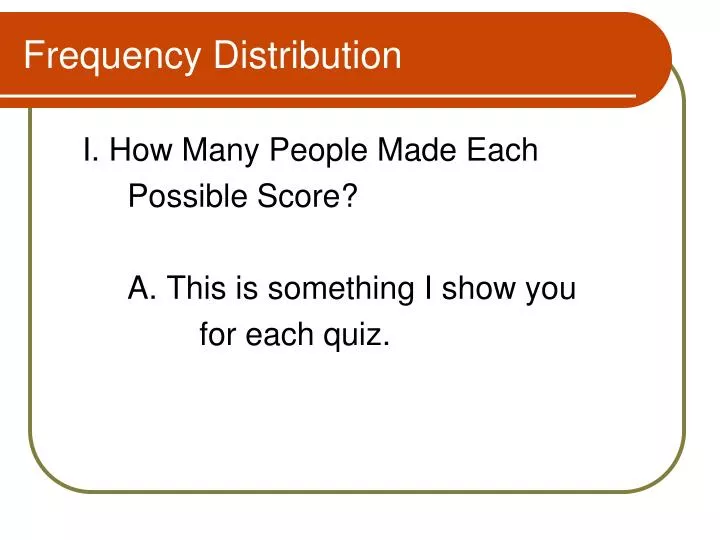 frequency distribution