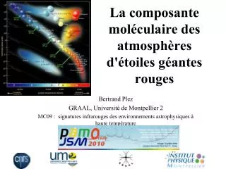 la composante mol culaire des atmosph res d toiles g antes rouges