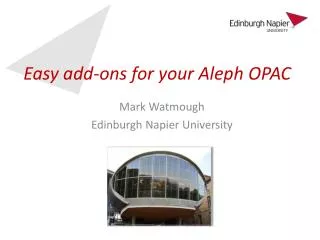 Easy add-ons for your Aleph OPAC