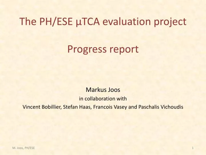 the ph ese tca evaluation project progress report