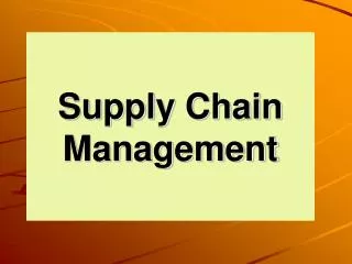 supply chain management