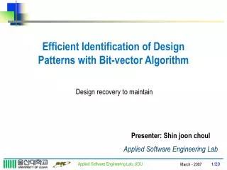 Efficient Identification of Design Patterns with Bit-vector Algorithm