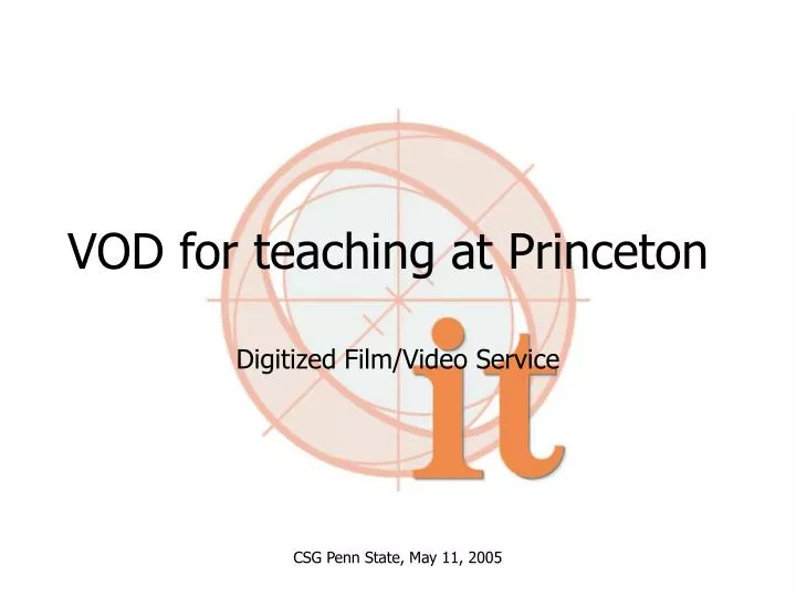 vod for teaching at princeton