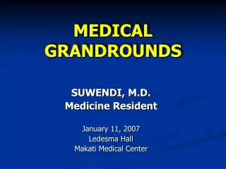 MEDICAL GRANDROUNDS