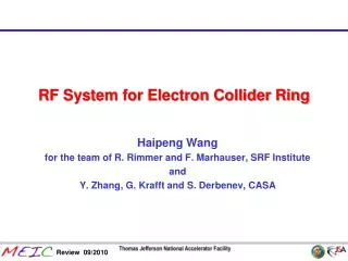 RF System for Electron Collider Ring