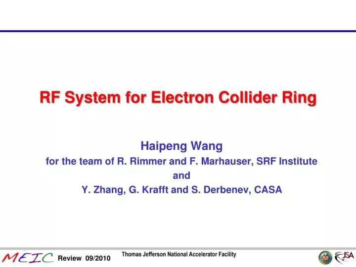 rf system for electron collider ring