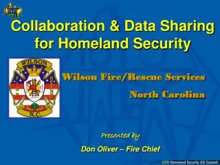 Collaboration &amp; Data Sharing for Homeland Security