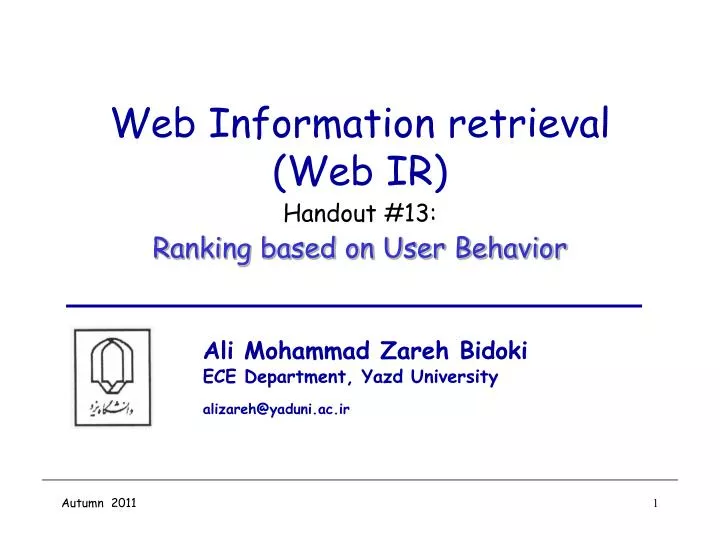 web information retrieval web ir