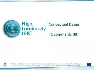 Conceptual Design TC comments (III)