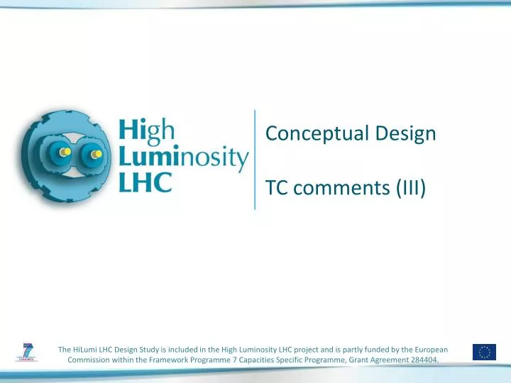 conceptual design tc comments iii