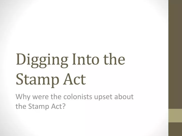 digging into the stamp act