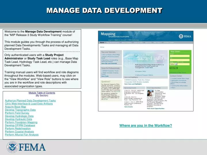manage data development