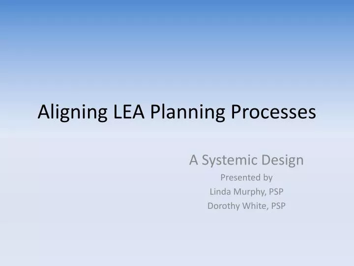 aligning lea planning processes