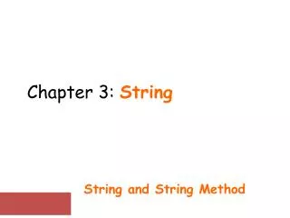 Chapter 3: String