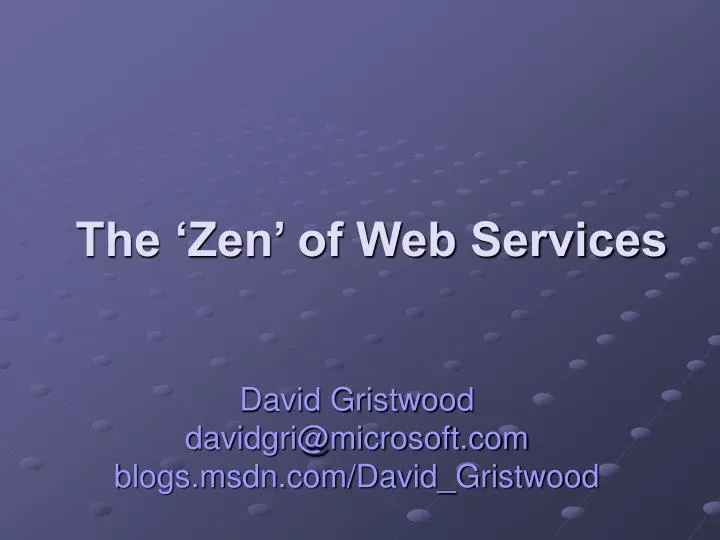 the zen of web services